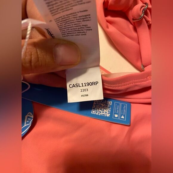 CUPSHE One Piece Swimsuit bathing suit hi rise cheeky hi cut out ties pink XL - Picture 8 of 11